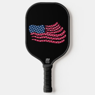 Red White And Blue Flag Design Pickleball Paddle