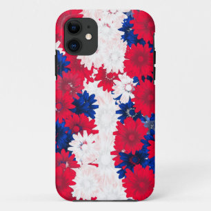 Red white and blue floral Case-Mate iPhone case