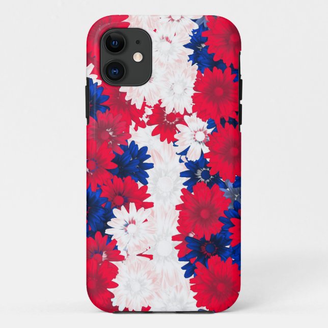 Red white and blue floral Case-Mate iPhone case (Back)