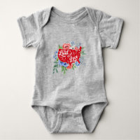 Red white and blue floral Land that I Love Baby Bo