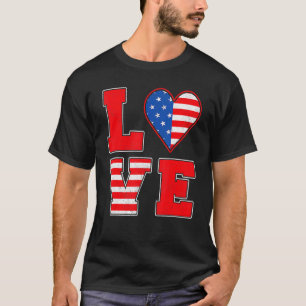 Red White And Blue For Women Girl Love American F T-Shirt
