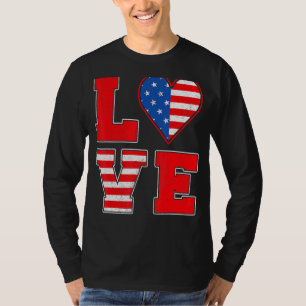 Red White And Blue For Women Girl Love American F T-Shirt