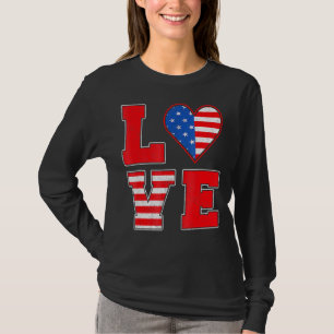 Red White And Blue For Women Girl Love American F T-Shirt