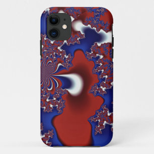 red white and blue fractal iphone case