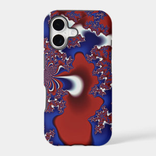 red white and blue fractal iphone case
