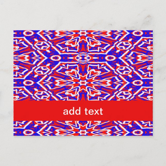 Red, White and Blue Geometrics Postcard (Front)