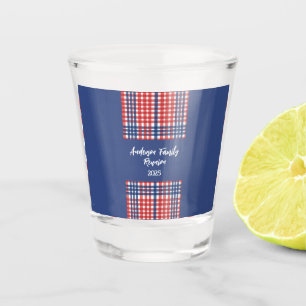 Red, White and Blue Gingham Family Reunion Shot Glass