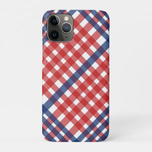Red White and Blue Gingham Plaid Case-Mate iPhone Case
