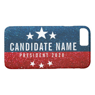 Red White and Blue Glitter Presidential Election Case-Mate iPhone Case