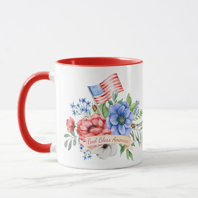 Red White and Blue | God Bless America Mug (Left)
