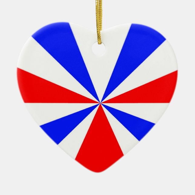 Red White and Blue Heart Ornament (Front)