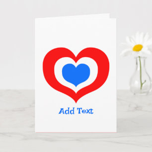 Red, White and Blue Hearts Card