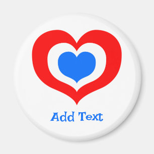 Red, White and Blue Hearts Magnet