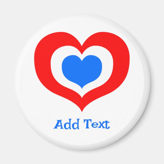 Red, White and Blue Hearts Magnet (Front)