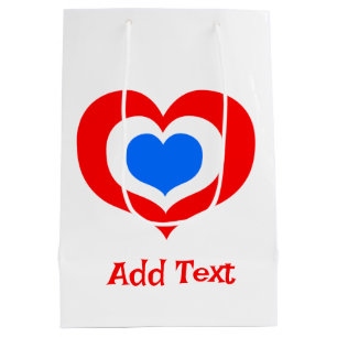 Red, White and Blue Hearts Medium Gift Bag
