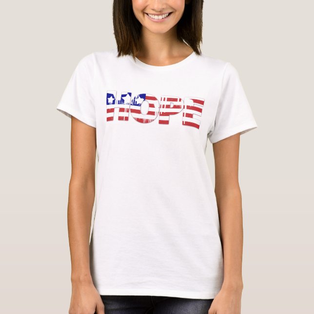 Red, White and Blue Hope  T-Shirt (Front)