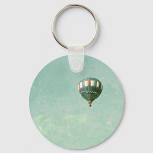 Red White and Blue Hot Air Balloon Key Ring