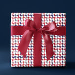 Red White and Blue Houndstooth Pattern Wrapping Paper<br><div class="desc">Red White and Blue Houndstooth Pattern Wrapping Paper Gift Wrap features a simple houndstooth pattern in red,  white,  blue and silver. Perfect for giftwrapping gifts for Father's Day,  birthday,  Christmas,  holidays and more. Created by Evco Studio www.zazzle.com/store/evcostudio</div>