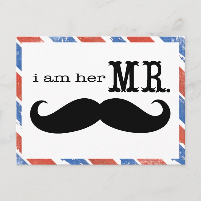 Red White and Blue I am Her Mr. Postcard (Front)