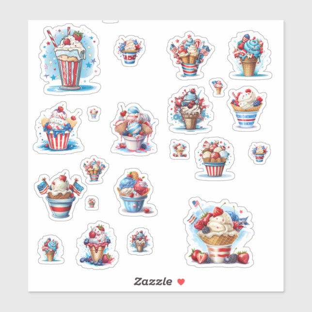 Red White and Blue Ice Cream (Sheet)