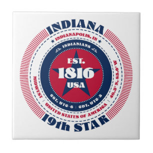 Red, White, and Blue Indiana Ceramic Tile