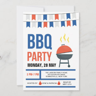 Red White and Blue Invitation