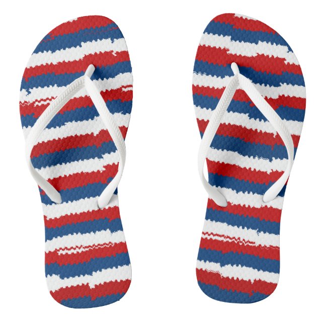 Red, White and Blue Jandals (Footbed)