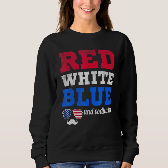 Red White And Blue July 4th Flag Sweatshirt (Front)