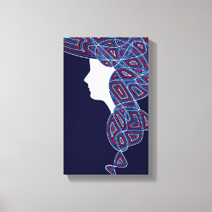 Red, White and Blue Lady Canvas Print