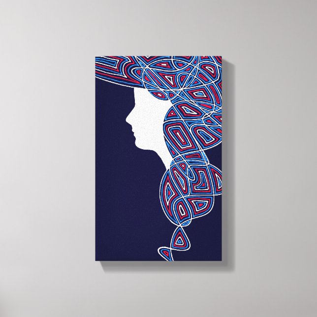 Red, White and Blue Lady Canvas Print (Front)