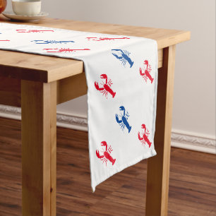 Red white and blue lobster pattern Patriotic Medium Table Runner