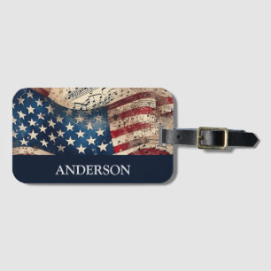 Red White and Blue Luggage Tag