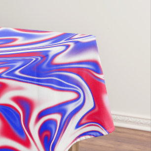 Red White And Blue Marble Design, Tablecloth