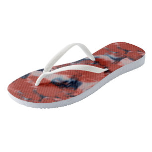 Red white and Blue marble Jandals
