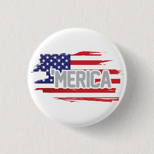 Red white and blue "Merica button