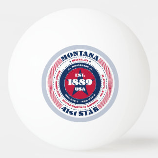 Red, White, and Blue Montana Circle Ping Pong Ball