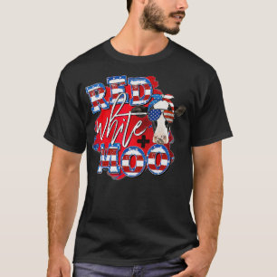 Red White and Blue Moo Cow with Bandanna July 4th  T-Shirt