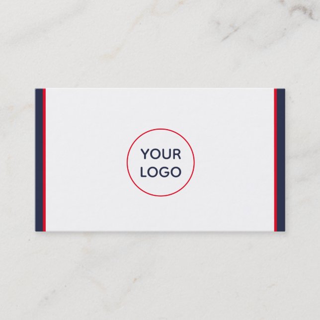 Red White and Blue Nautical Custom Business Card (Front)