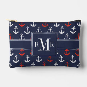 Red White And Blue Navy Pattern Accessory Pouch