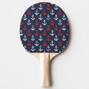 Red White And Blue Navy Pattern Ping Pong Paddle