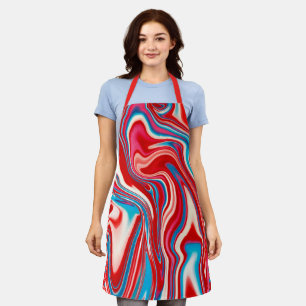 Red White and Blue Paint Pouring Apron