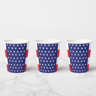 Red White and Blue Party Cups With Stars & Stripes