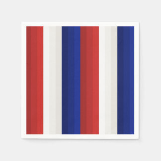 Red White and Blue Patriotic Gradient Stripes Napkin