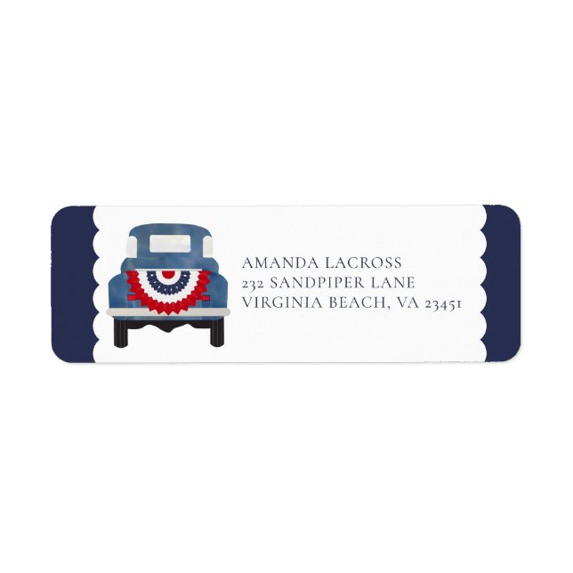 Red White and Blue Patriotic Label  (Front)