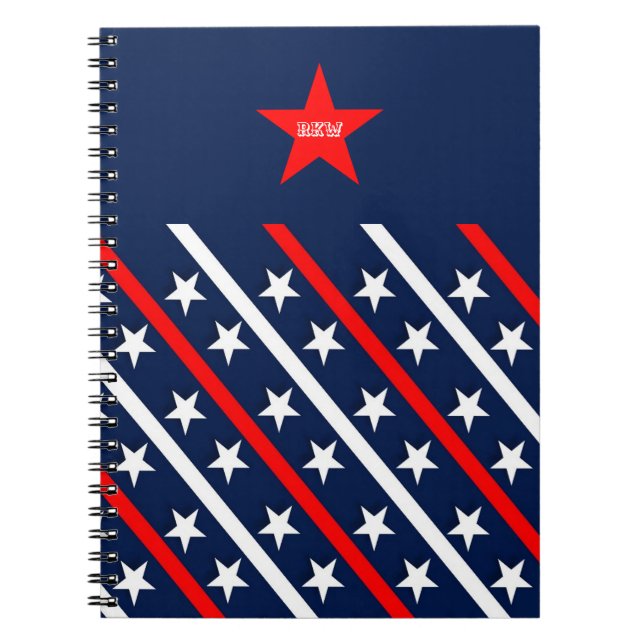 "Red, white, and blue patriotic Notebook (Front)