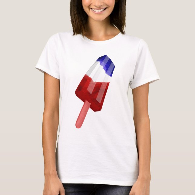 Red, White And Blue Patriotic Popsicle T-Shirt (Front)
