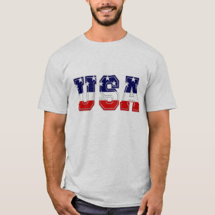Red White and Blue Patriotic USA Stars and Stripes T-Shirt