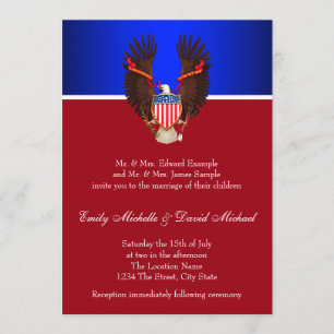 Red, White and Blue Patriotic Wedding Invitations