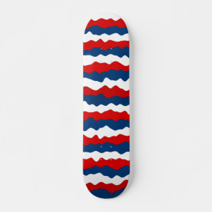 Red, White and Blue Pattern Skateboard
