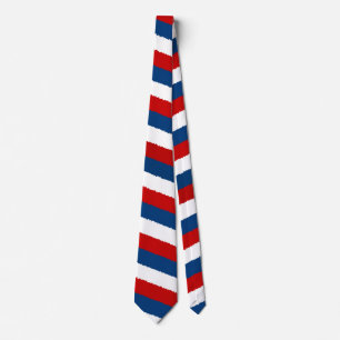 Red, White and Blue Pattern Tie